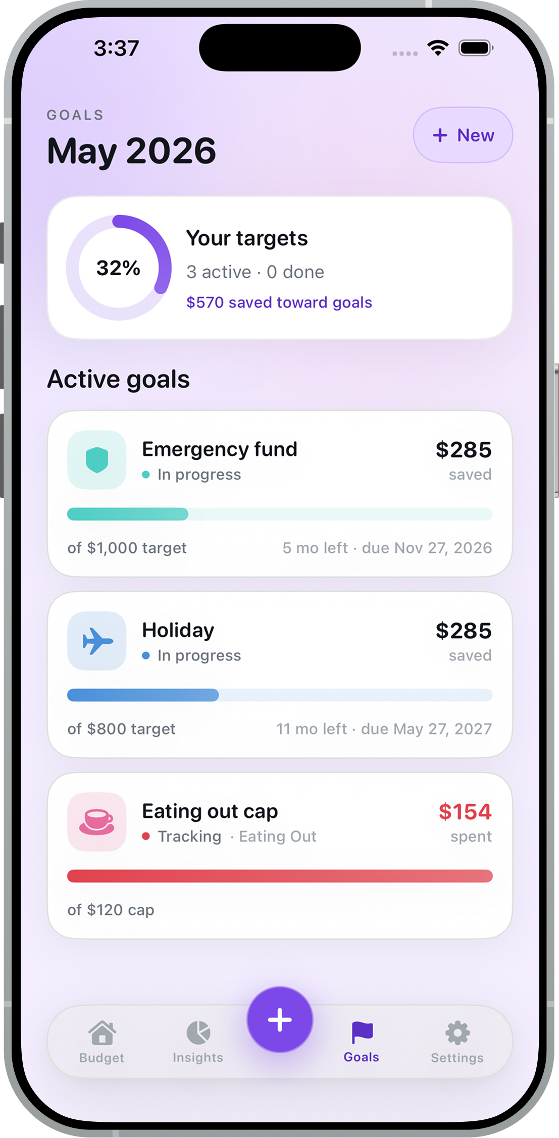 Goals and savings